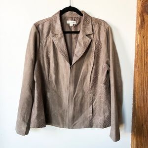 Studio Works Snakeskin Faux Suede Jacket
